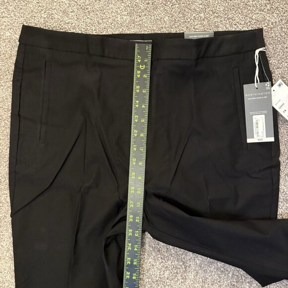 Worthington Women's Slim Leg Pants Size 14 Black Mid Rise 26.5" Inseam NWT $49 - Picture 11 of 16
